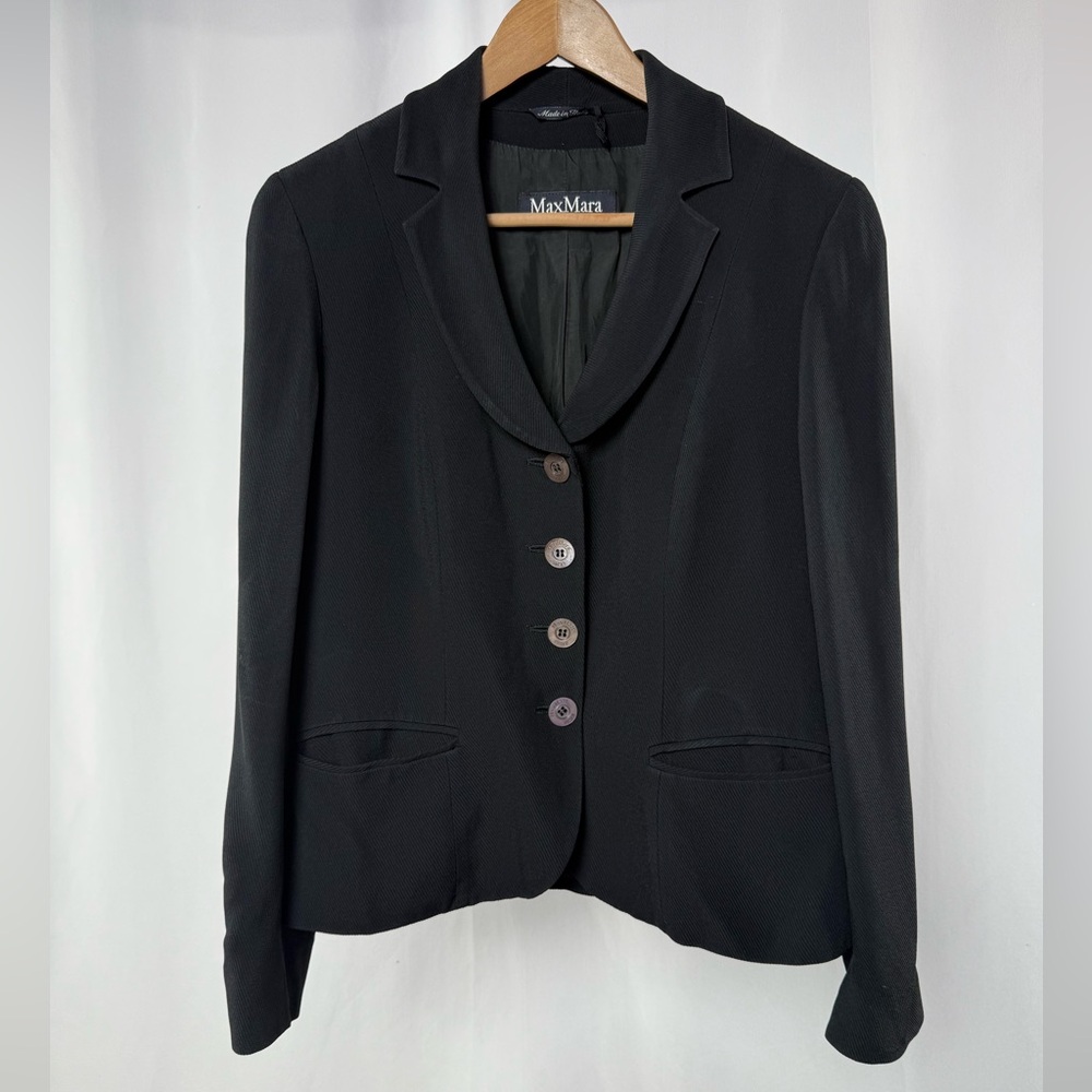 MaxMara Cruise Classic Suit Jacket‎ in Black Size 10